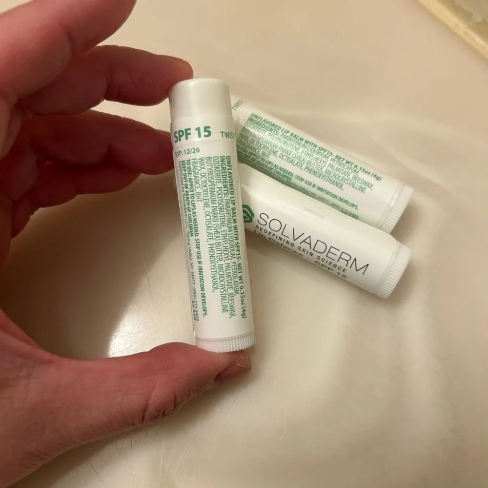 SOLVADERM Lip Defense SPF 15 Lip Balm BUNDLE OF 3